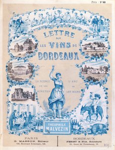 テオフィルマルヴェザン、1889年によるLettre sur les Vins de Bordeauxの出版を宣伝する広告 作： French School