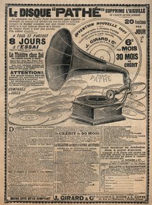 蓄音機の広告 "Pathe" 1907年 - Le disque pathe - 蓄音機の広告 "Pathe" 1907年 作： French School