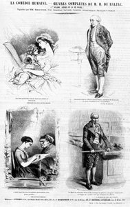 バルザック作品の広告ページ-『シャリヴァリ』1842年7月号掲載 作： French School