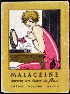 マラセイン美容液の広告ポストカード。1920年頃。 作： French School