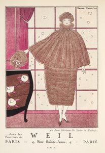 ガゼット・ド・ボン・トン』誌に掲載された「ワイル」の広告。1920年（孔版） 作： French School