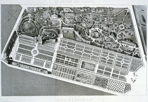 パリの植物園の計画の航空写真、1842年 作： French School