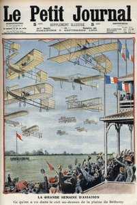 フランスのベセニーで開催された航空ショー フランスの新聞「Le Petit Journal」のイラスト - Meeting d