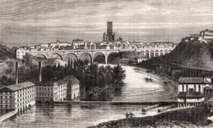 アルビ-ラングドック・ルシヨン-ミディ・ピレネ-V.A.マルト・ブラウン著「La France illustree: geographie, histoire, administration statistique」に掲載された彫刻。 作： French School