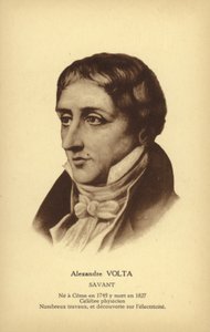 アレッサンドロ・ヴォルタ（1745-1827）イタリアの物理学者（リトグラフ）