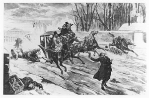 1881年3月13日、サンクトペテルブルクでアレクサンドル2世が暗殺された 作： French School
