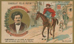 アレクサンドルデュマと三銃士のシーン 作： French School