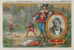 アレクサンドルデュマと三銃士のシーン 作： French School