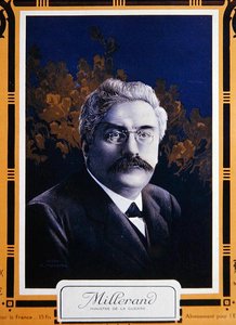 1915年、陸軍大臣としてのアレクサンドル・ミラーンド（カラーリトグラフ） 作： French School
