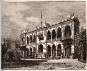 アルジェ-ムスタファの総督邸-V.A.マルト・ブラウンの「La France illustree: geographie, histoire, administration statistique」に掲載された彫刻。 作： French School