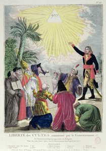 ナポレオンボナパルト（1769-1821）と教皇ピウス7世（1742-1823）1801の間のコンコルドの寓意（175951も参照） 作： French School