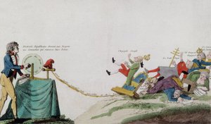 フランス革命により、王冠をかぶった強盗の王座がすべて取り払われたことの寓意 作： French School