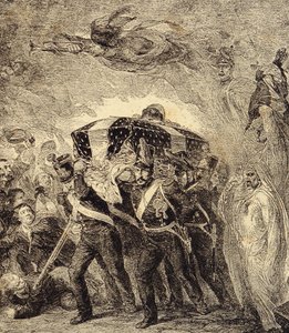 1840年、フランス皇帝ナポレオン・ボナパルトの遺灰が返還される寓意。19世紀（『風俗・習慣・衣装・発明』より。 作： French School