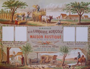 農業書店のラマナックラメゾンルスティーク、1860年頃（カラー彫刻） 作： French School