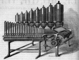 アメリカの蒸気機関車。1860年1月28日付「Le Monde Illustré」146号に掲載された図版。 作： French School