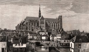 アミアン、ノール＝パ・ド・カレー＝ピカルディ - V.A.マルト＝ブラウン著「La France illustree: geographie, histoire, administration statistique」に掲載された彫刻。 作： French School