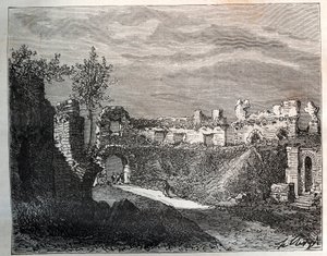 フレジュスの円形劇場 - V.A.マルト・ブラウンの「La France illustree: geographie, histoire, administration statistique」に掲載された彫刻。1884