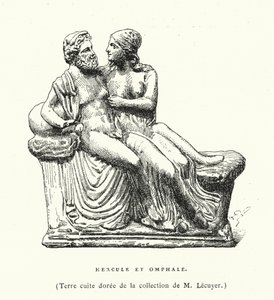 古代ギリシャのテラコッタ彫刻「ヘラクレスとオンファレ」（彫刻 作： French School