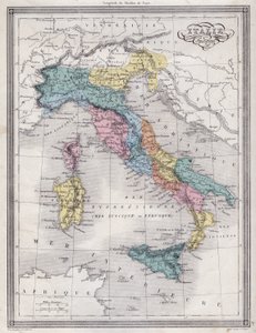 古代イタリア - Vuillemin著「Universal Atlas of Ancient and Modern Geography for Residential Schools」からの抜粋 - 1845年頃 作： French School