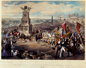 民主・社会主義共和国の記念日。Triomphe de La Republique（共和国の凱旋）。1848年に描かれたもの。パリ、カルナヴァレ美術館 作： French School