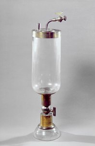ガスを研究するための装置、Antoine Laurent de Lavoisier（1743-94）が設計（金属およびガラス） 作： French School