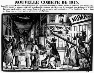 1843年、パリでの彗星の出現 - エングレービング 作： French School