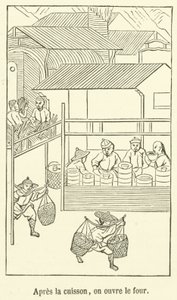 焼成後、オーブンを開ける（刻印 作： French School