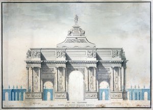 凱旋門、1810年頃（紙にペンとインク付きのトイレ）