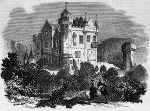 建築：作家ウォルター・スコットが住んでいたアボッツフォード城（1824年）の外観。スコットランド 作： French School