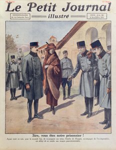 1921年にハンガリーの王位を取り戻すための2回目の失敗した試みの後の1921年11月6日のルプチジャーナルの表紙、チャールズ4世のジエとジータ女王での逮捕