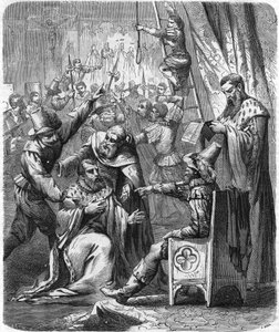 16世紀の内戦で暴力を振るったブリソンとラルシェの逮捕。Histoire Populaire de la France」（1885年頃）に掲載。エングレーヴィング。 作： French School