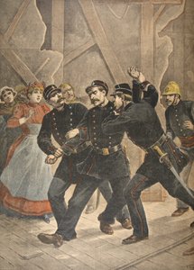 町の軍曹の逮捕、ルプティジャーナルのイラスト：輝かしいサプリメント、1898年 作： French School