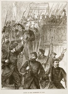 1871年3月、パリ大司教の逮捕、1870年-1871年のフランスとドイツ間の戦争のカッセルズ歴史のイラスト 作： French School