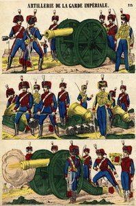 帝国軍の砲兵隊19世紀のエピナルの絵 作： French School