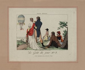 ガルネラン夫人の昇天、1802年3月28日（カラー・エッチング 作： French School
