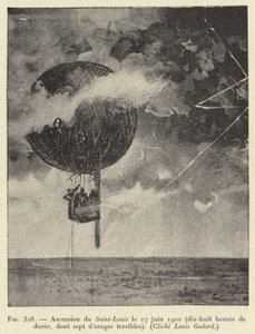 1900年6月17日、サン・ルイ号の登頂（18時間、うち7時間はひどい暴風雨だった 作： French School