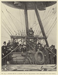 1889年11月17日、20人の乗員を乗せてのフリークライミング 作： French School