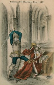 シャルル・ボンの暗殺、AD 1126 作： French School