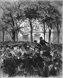 1878年6月2日にベルリンで行われたドイツ皇帝ウィリアム2世（1797-1888）に対する襲撃事件：ドイツのアナキスト、カール・ノビリングが放った銃弾により皇帝は負傷した。1878年6月8日の "Le Monde Illustré "n¡1106に掲載された図版。 作： French School