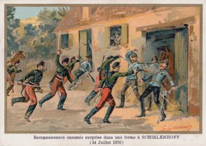 シルレンホフの農家への攻撃 作： French School