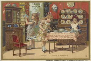 子供向けゲームをフィーチャーしたAu Bon Marcheカード 作： French School