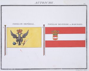 オーストリアの旗、1819年頃のフランスの旗の本 作： French School