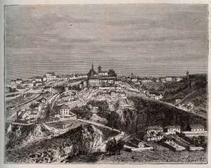 Avallon - Bourgogne-Franche-Comte - V.A. Malt-Brown著「La France illustree: geographie, histoire, administration statistique」に掲載された彫刻。