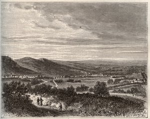 Ay et la montagne de Reims - department of the Marne - V.A. Malt-Brown著 "La France illustree: geography, history, statistical administration "に掲載された彫刻。1884