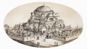 トルコ・イスタンブールのアヤ・ソフィア・キャミイまたは聖ソフィア・バジリカは、1860年頃にストラスブールで出版された『L