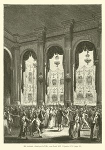 1782年1月23日、ルイ16世の下で市から寄贈されたボールコスチューム 作： French School
