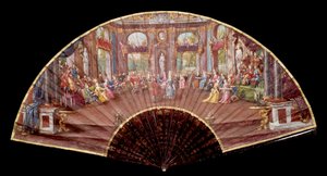 ルイ14世（1638-1715）時代の宮廷での舞踏会風景 18世紀 扇面 パリ 装飾美術 作： French School