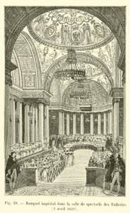 1810年4月2日、チュイルリーコンサートホールでの帝国宴会 作： French School