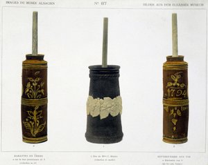 アルザス博物館に保存されている土製のバラッテ（バター製造用）1800年頃 作： French School