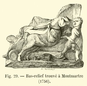 モンマルトルで発見されたレリーフ1756 作： French School